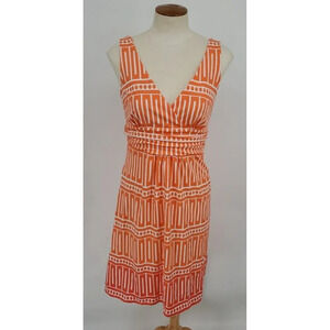 Jude Connelly Penelope Dress Ombre Coral Sleeveless V Neck Abstract Sz S READ